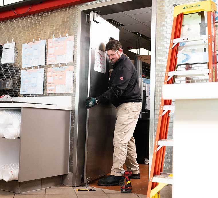 Working fixing a swinging door